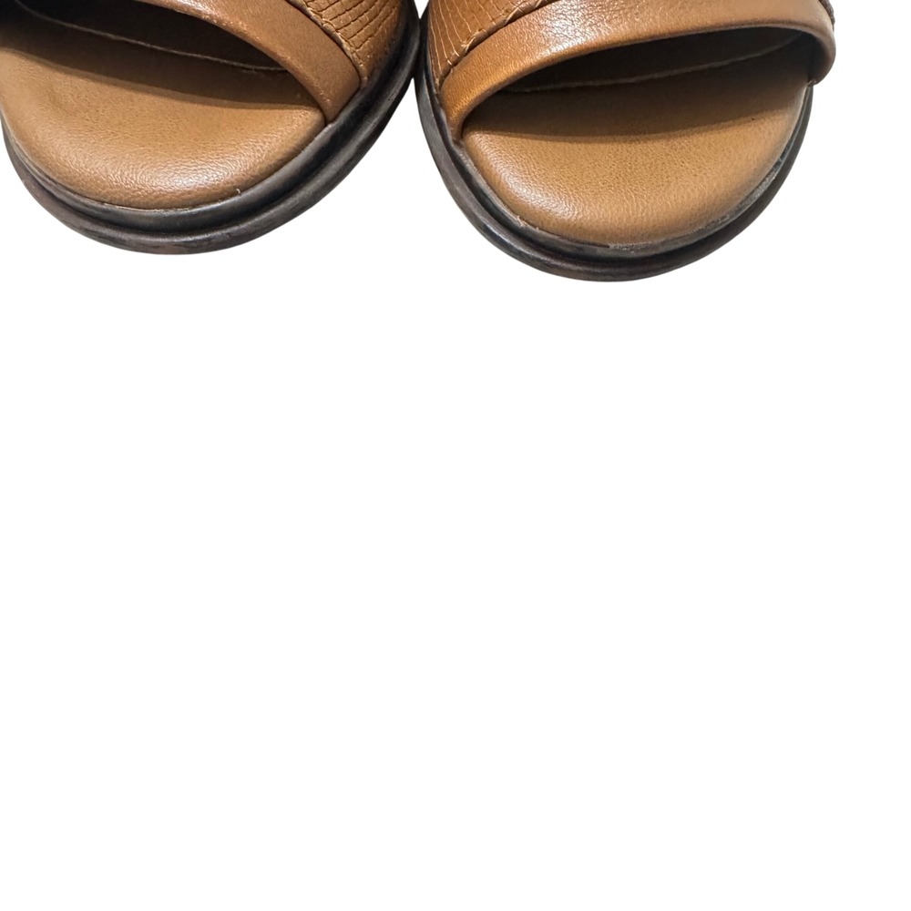 OTBT Metaphor Sandal Bootie Womens 7.5 Tan Block Heel Leather 7F848 - Picture 6 of 11